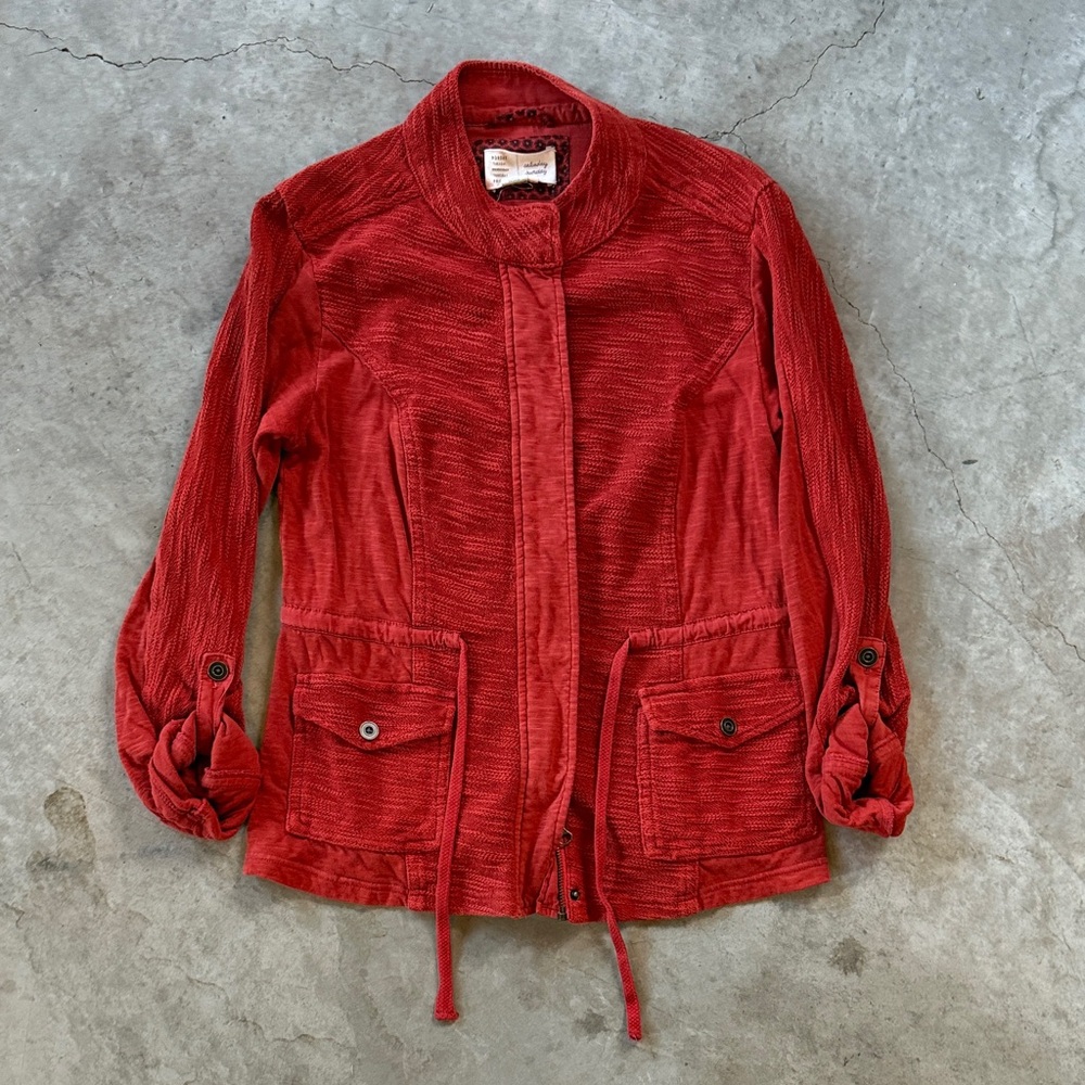 Vibrant Red Utility Jacket for Women
